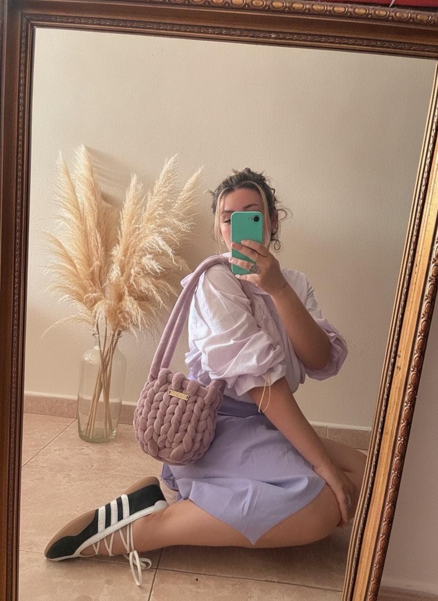 Soft Velvet Chunky Bag Lavender photo 1