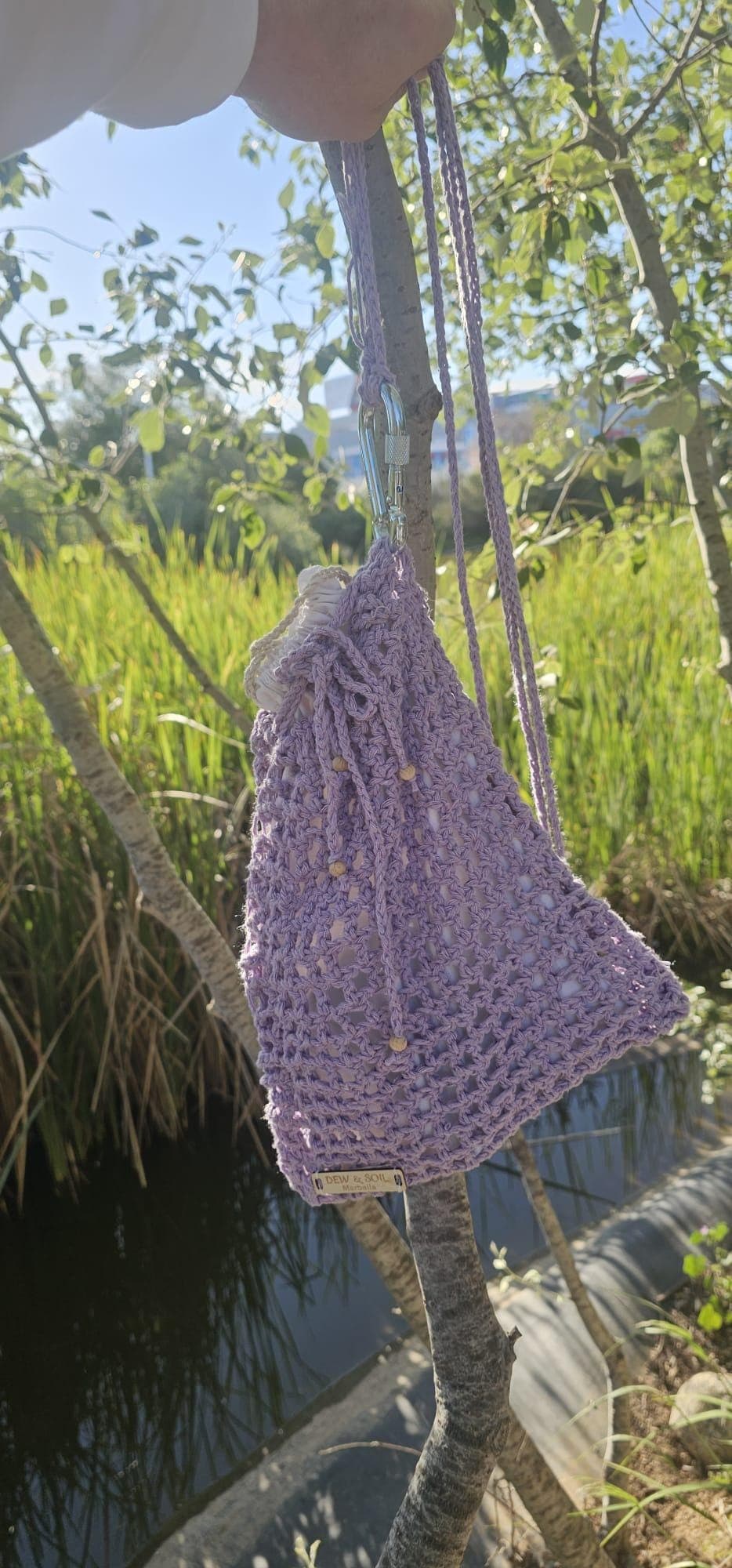 Handmade Crochet Pouch · Lilac - handmade in Marbella