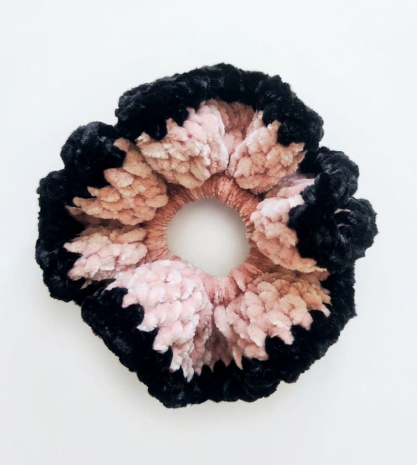 Petal Black Chenille Scrunchie product photo